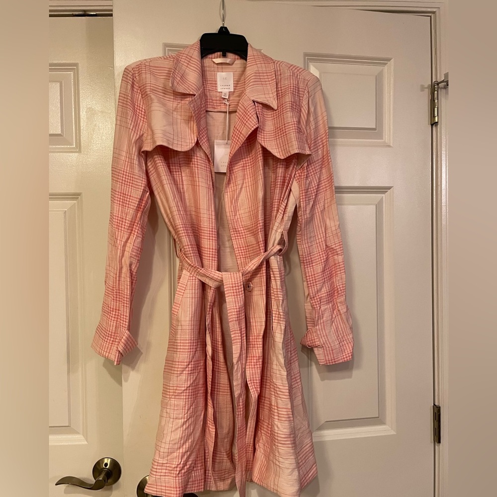 Lauren Conrad pink plaid coat